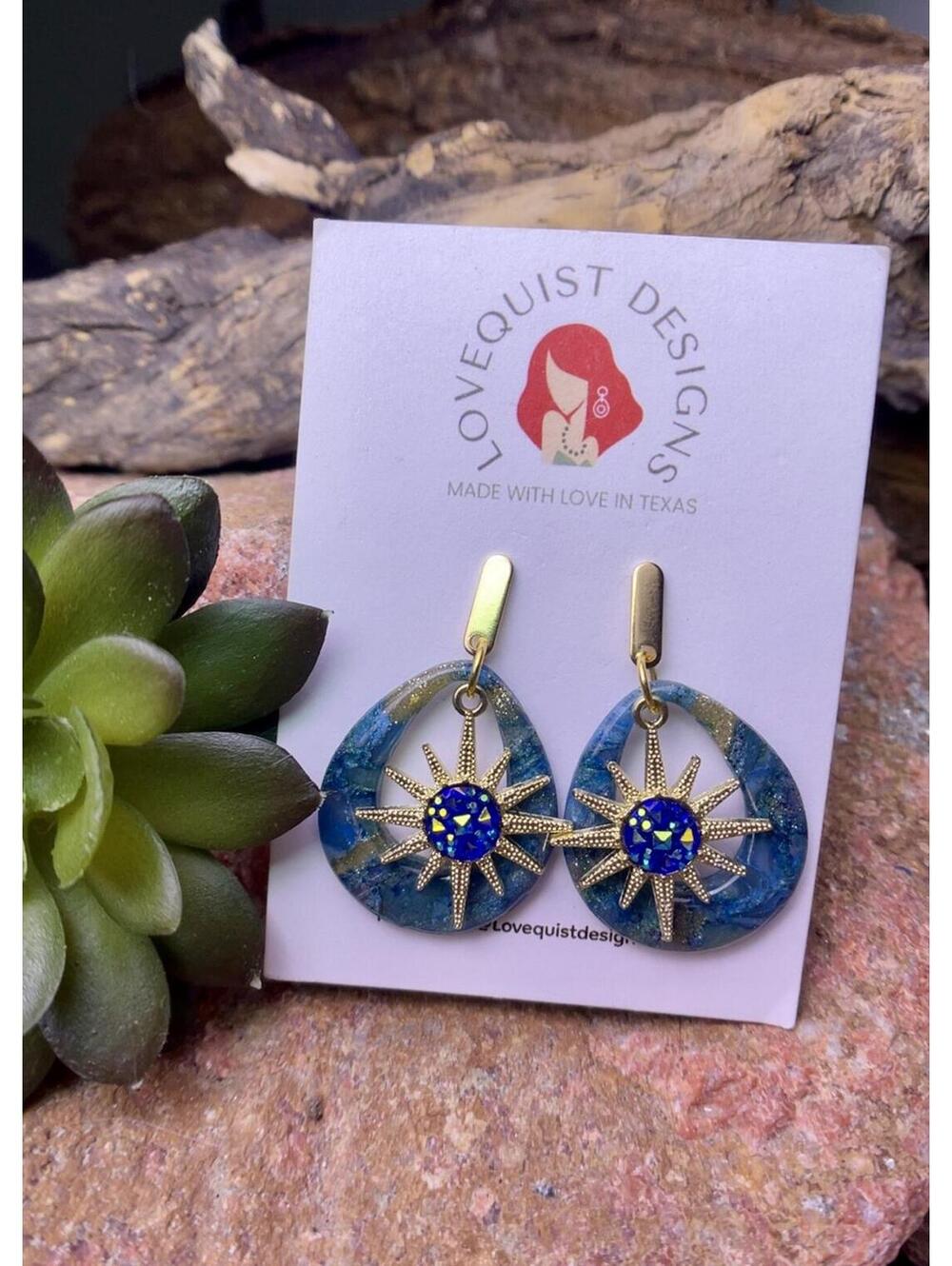 Stjärnglans Celestial Dangle Earrings